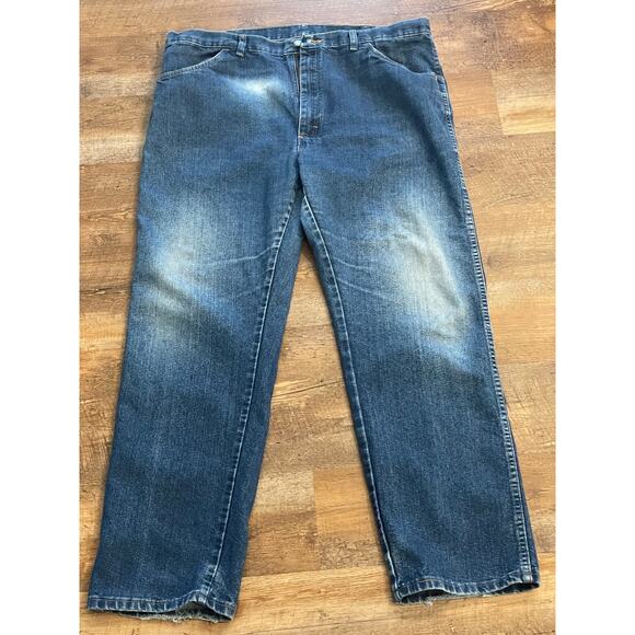 Wrangler Men's distressed denim blue jeans 40 x 32 - Picture 9 of 12